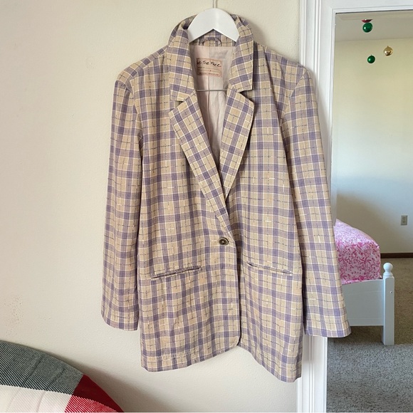 Free People Beckett Plaid Blazer Jacket - Picture 4 of 7